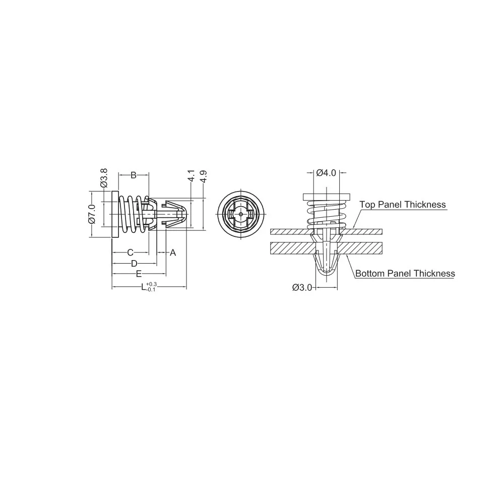 GEG1098 - Série GEG7098 - Rivets de montage à ressort | Americom GmbH