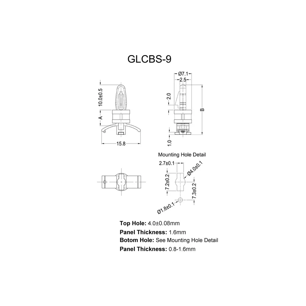 GLCBS-9 - Schnappverschluss-Halterung zum drehen | Americom GmbH